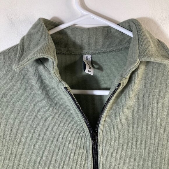 Womens FH Clothing Co Sweater Vest Soft Cotton Zip Green M Cotton Pockets Side S - Picture 3 of 9
